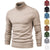 Men's Solid Color Slim Pullover Turtleneck Sweater Winter Casual Tops Clothing