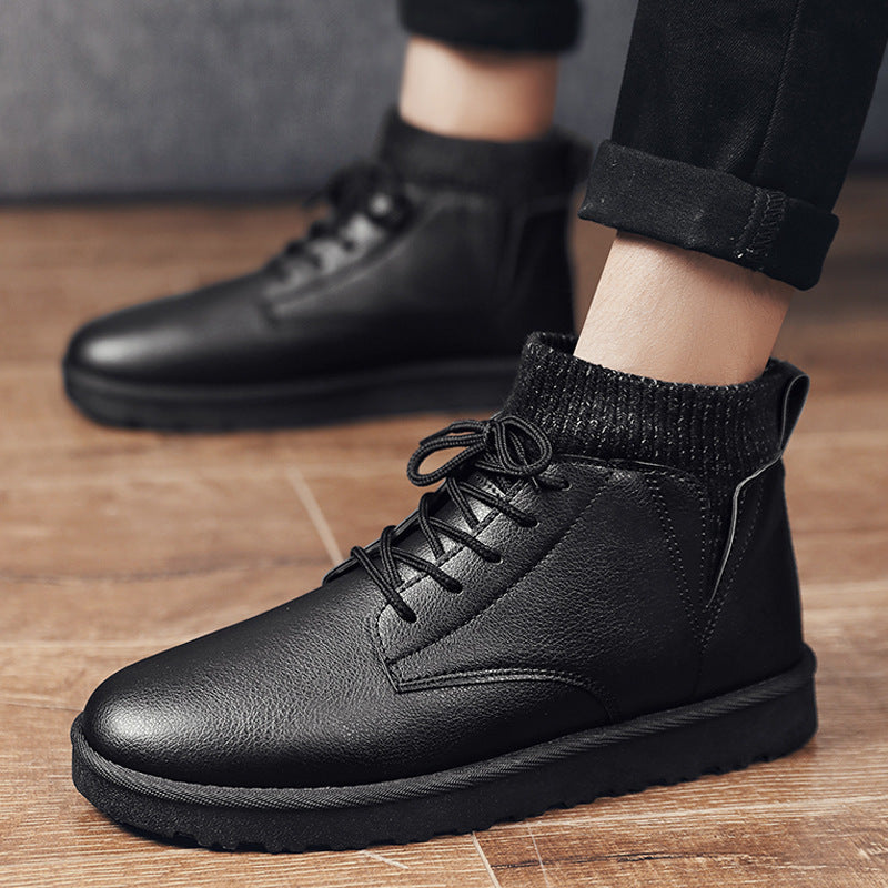 Thickened High-top Bread Men&#39;s Shoes Northeast Cotton Shoes Men