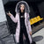 Long cotton jacket hooded big fur collar down jacket