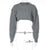 Women's Fashion Round Neck Long Sleeve Cropped Navel Loose Sweater