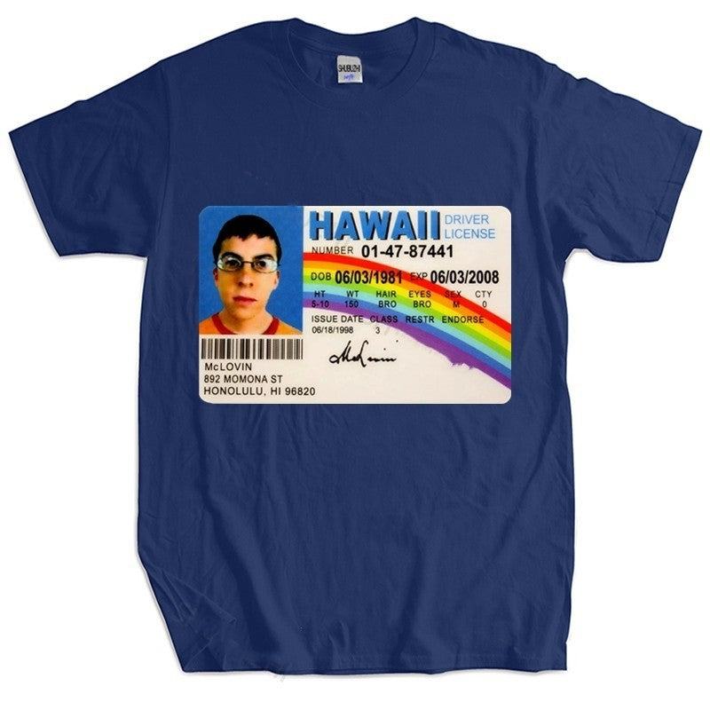 Man T Shirt Summer Men T-shirt Mclovin Id Card Superbad