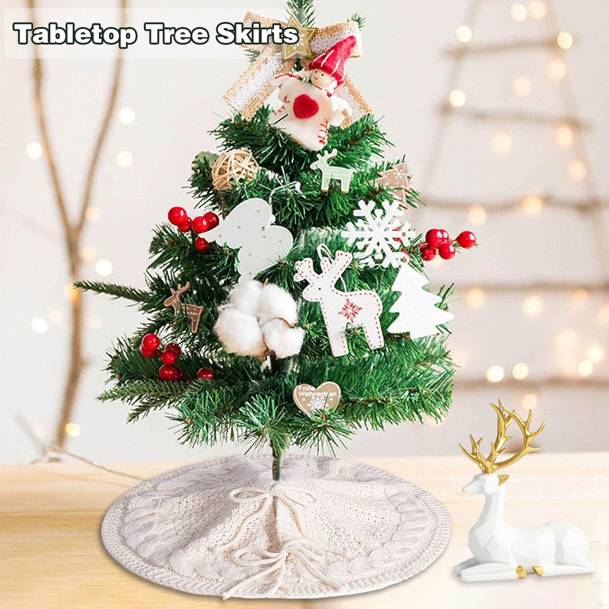 Christmas Knitted Tree Skirt Ornaments Accessories