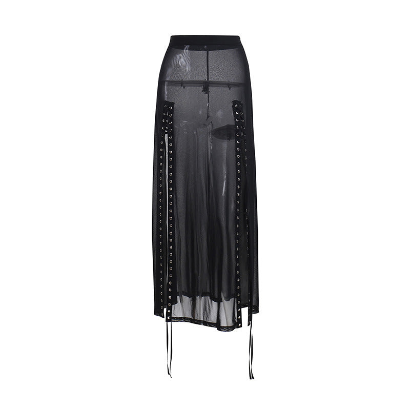 Women&#39;s Sheer Mesh Slit Maxi (SKIRT ONLY)