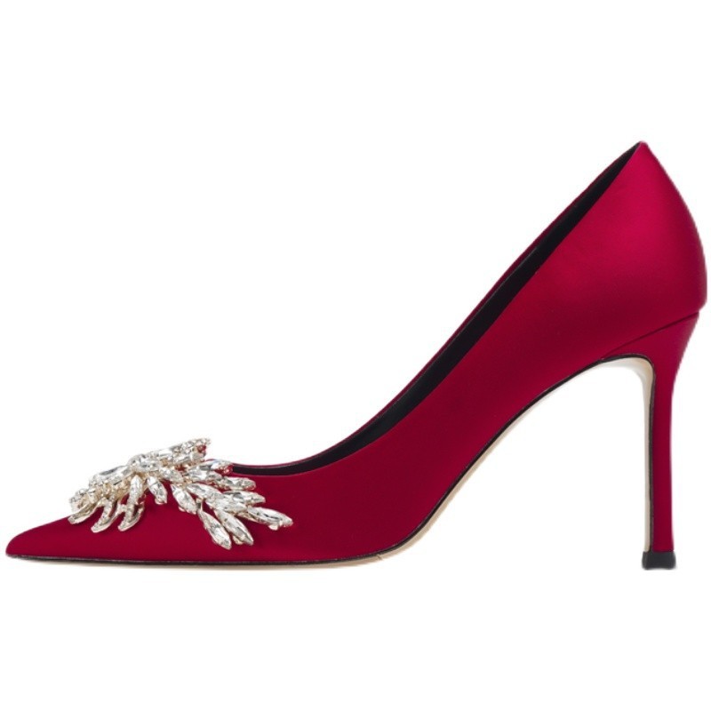 Red Wedding Shoes Female High Heels