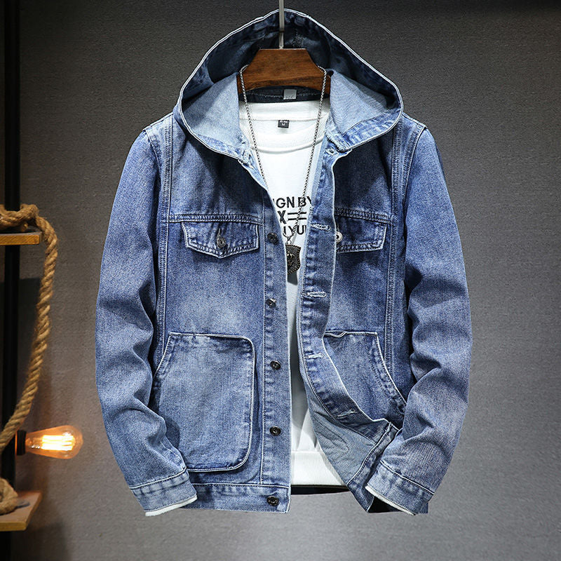 Men&#39;s Trendy Hooded Denim Jacket