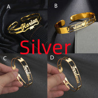 Customized Name Bracelet Personalized Custom Bangles Stainless Steel Jewelry