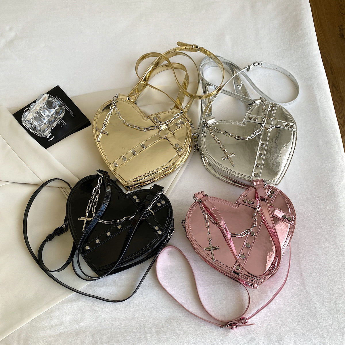 Chain Heart-shaped Bags Large Capacity Love Shoulder Bag For Women Valentine&#39;s Day