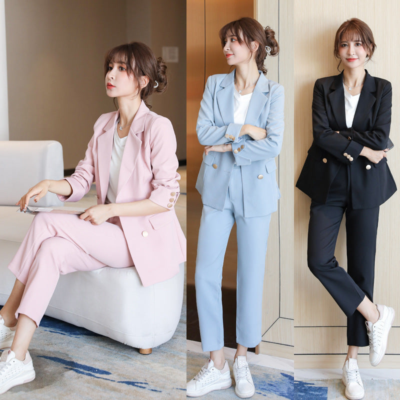 Women&#39;s Spring Autumn Elegant Blazer Pant Suits