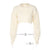 Women's Fashion Round Neck Long Sleeve Cropped Navel Loose Sweater