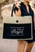 Black BEYOND Blessed Printed Vintage Burlap Bag