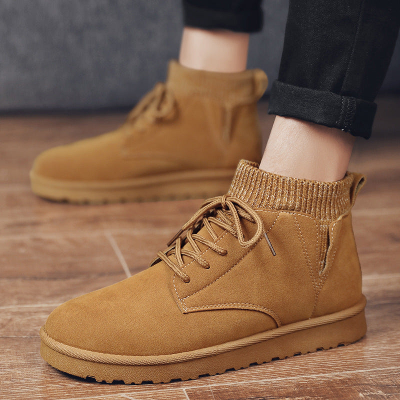 Thickened High-top Bread Men&#39;s Shoes Northeast Cotton Shoes Men