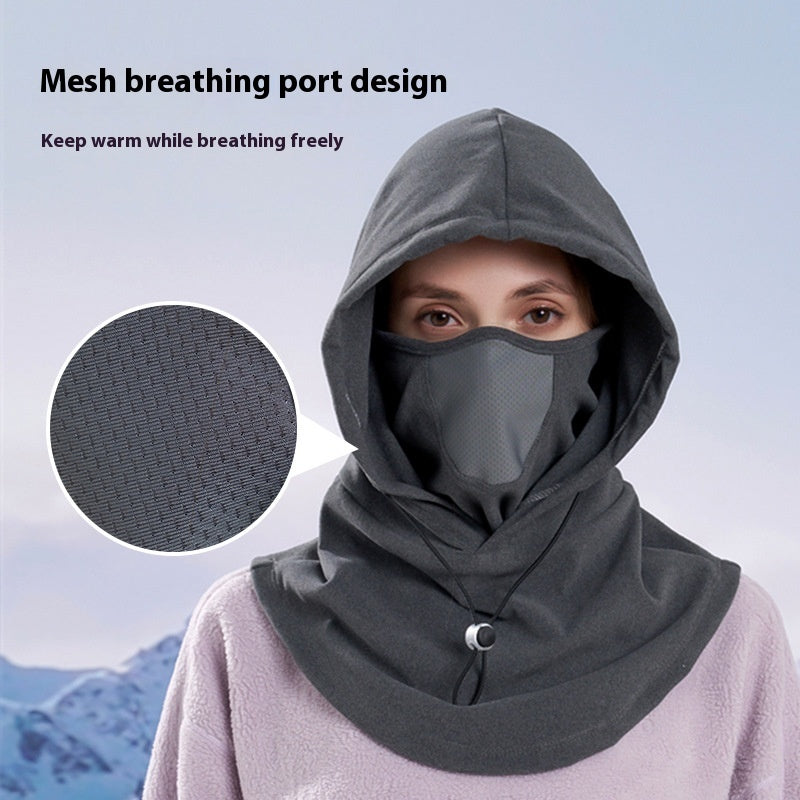 Winter Thermal Fleece Scarf Ski Face Mask Neck Warmer Hood Hat Windproof Cold Warm Riding Cap Sports Outdoor