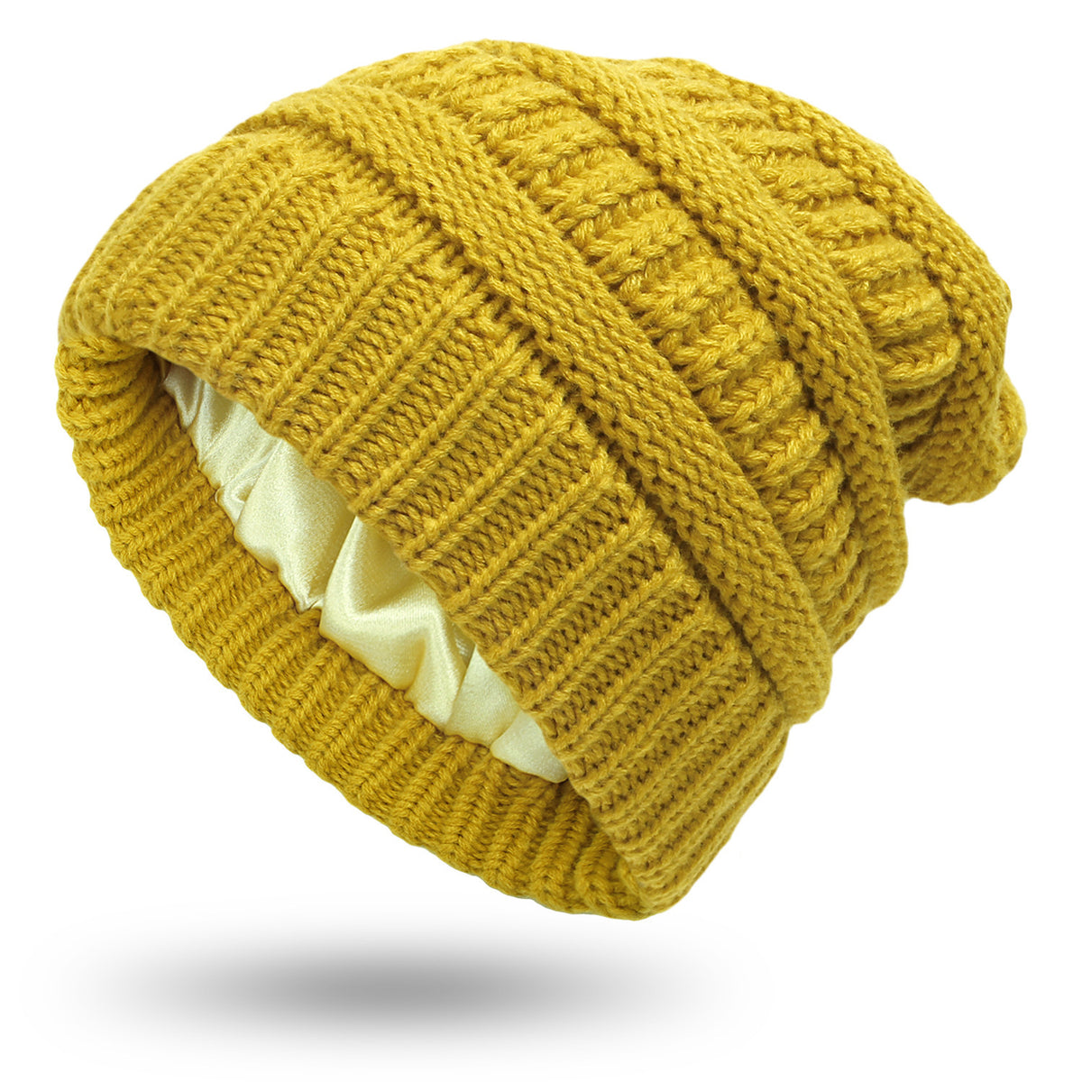 Hats Women&#39;s Protective Hairstyles, Warm Woolen Knit Satin Hats