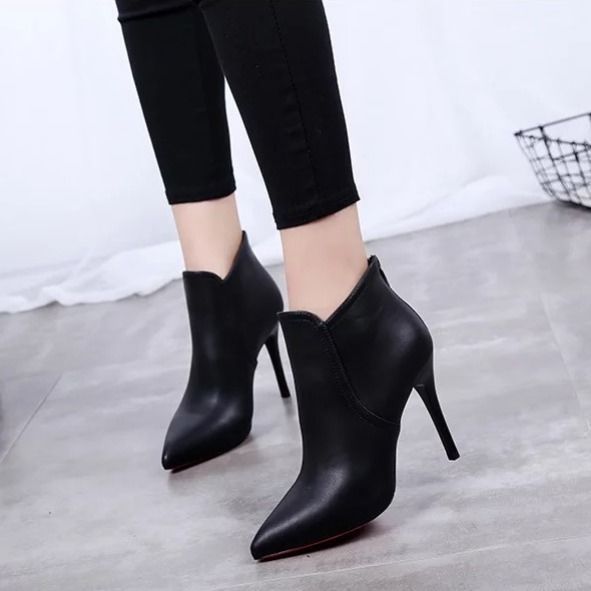 Female Pointed High Heel Short Shoes