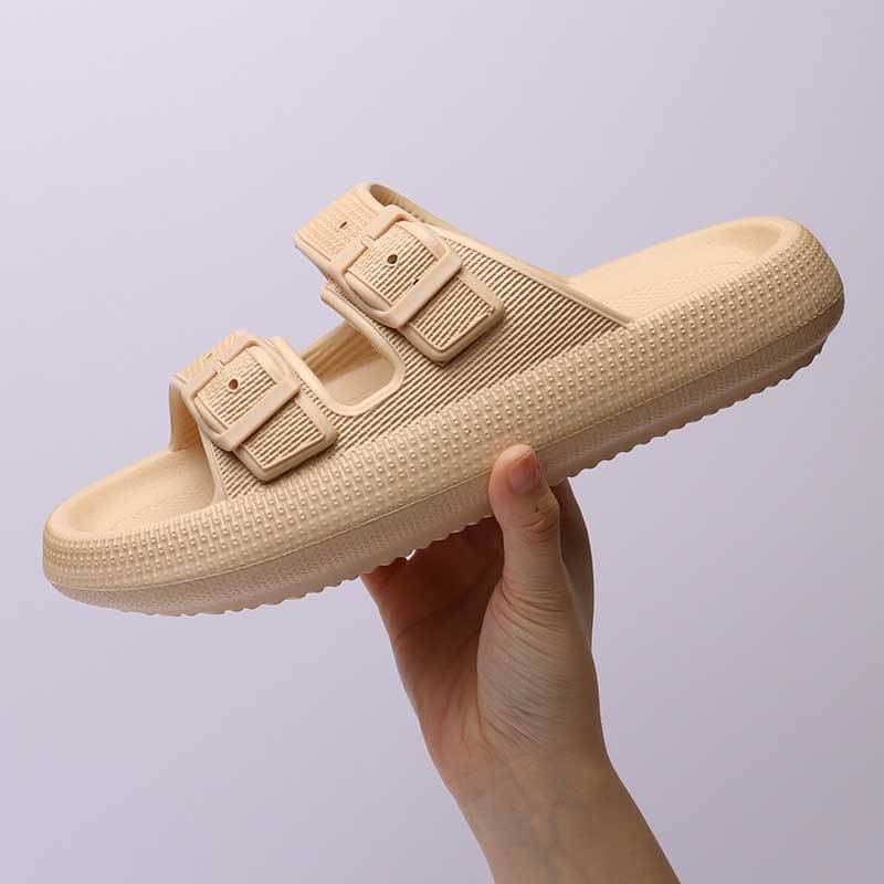 Platform Slippers Women&#39;s Summer Buckle Home Shoes Fashion Outdoor Wear Soft Bottom Sandals