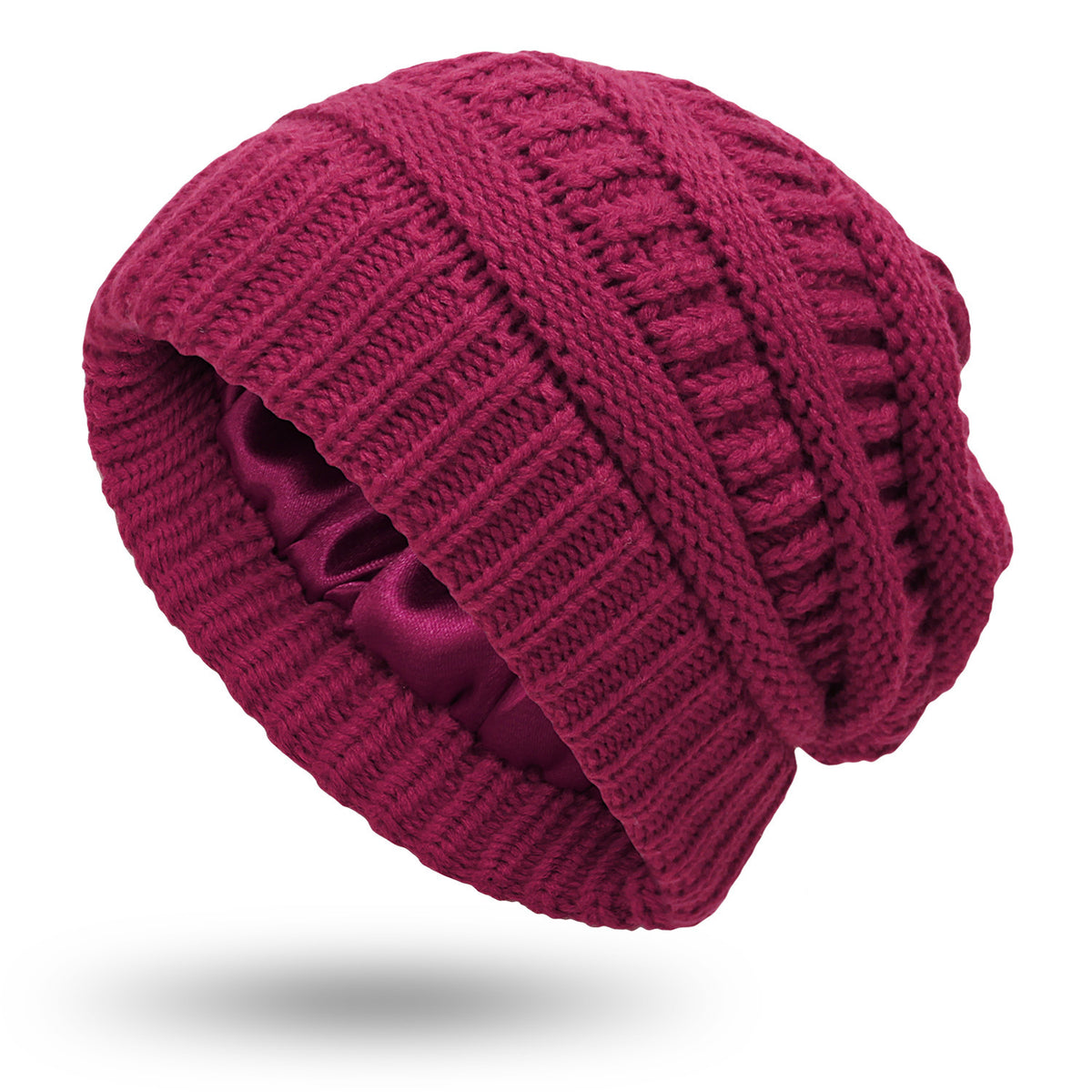 Hats Women&#39;s Protective Hairstyles, Warm Woolen Knit Satin Hats