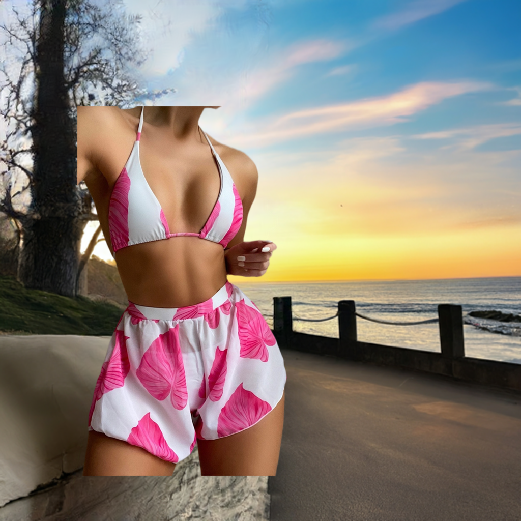 Adjustable Three-piece Bikini Straps Swimsuit Women